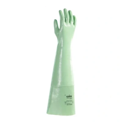 Abbildung von Uvex Chemikalien Schutzhandschuh rubiflex S NB 60 aus Nitril, Farbe: grün, Grösse: 11
