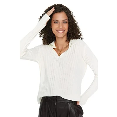 Abbildung von Trendyol PARENT101107229 Strickpullover, Damen, Größe: Small, Cream