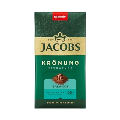 Abbildung von Jacobs Filterkaffee Krönung Balance, Halber Koffeingehalt, Gemahlener Kaffee, Intensität 5/10, 500g