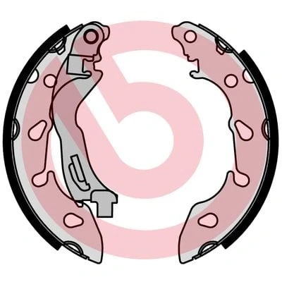 Abbildung von BREMBO S 24 553 Bremsbacken 180 32 mit Handbremshebel FIAT: 500 Schrägheck, Panda II C Cabrio, FORD: KA Schrägheck