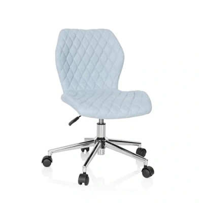 Abbildung von hjh OFFICE 670955 Kinder und Jugendstuhl Joy II Stoff Hellblau Schreibtischsessel mit Rollen, mitwachsend