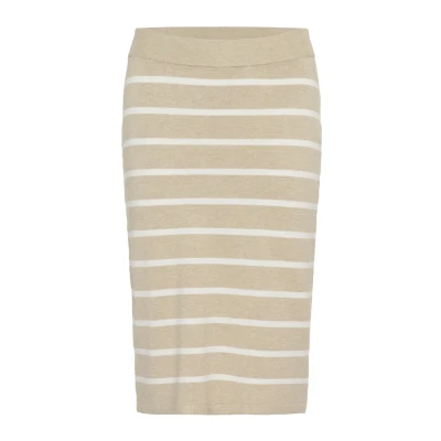 Abbildung von Kaffe Lizza Bleistiftrock, Damen, Größe: 40, Feather grey mel chalk stripe
