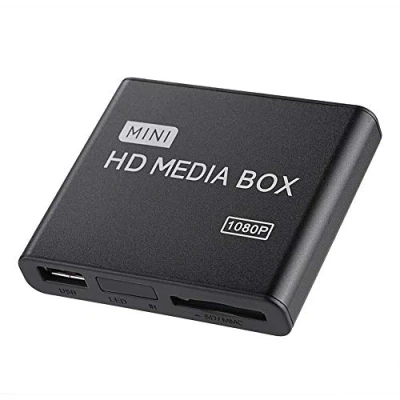 Abbildung von Eboxer 110 240 V Full HD Box Media Player 1080 P Unterstützung USB MMC RMVB MP3 AVI MKV für Haus(Schwarz)