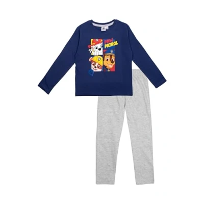 Abbildung von Paw Patrol Set Langarm Nachtwäsche für Kinder, Größe: 110/116, Blau grau