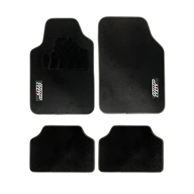 Abbildung von OMPLICENCI Omp Speed ​​Black Car Matten Set 4 Teile Carpet Universal Nicht Schlupf Mit Italienischem Flaggenlogo