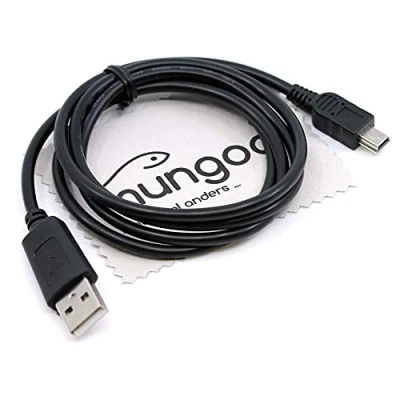 Abbildung von Ladegerät passend für Garmin eTrex, eTrex 10, 20x, 22x, 30, 30x, 32x Navigationsgerät Mini USB Ladekabel Kabel Netzladegerät OTB mit mungoo Displayputztuch