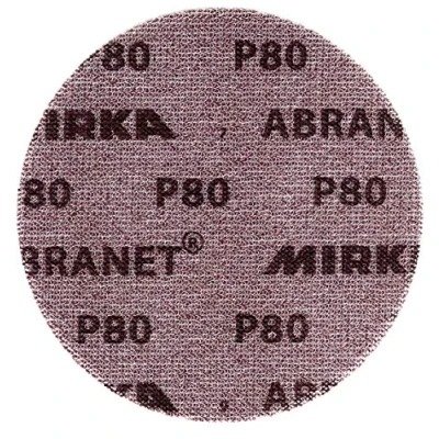 Abbildung von Mirka Abranet Netz Schleifscheiben Ø 150 mm Klett / Korn P80 50 Stk zum Schleifen von Holz, Spachtel, Lack, Kunststoff 5424105080