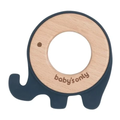 Abbildung von Baby&#039;s Only Beißring Elefant Greifling Baby Bietet viele Vorteile Kindersicher Holz und Hochwertigem Silikon Ab 0 Monate Vintage blue