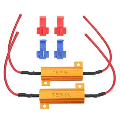 Abbildung von Jadeshay 2 Stück 50W 8 Ohm LED Lastwiderstand Leistungswiderstand Lastwiderstandsdecoder für Blinker Kennzeichenbeleuchtung