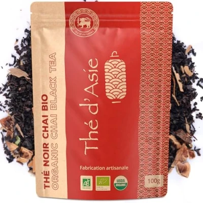 Abbildung von Khla Chai Tee Bio 100 g Ceylon Schwarztee Natürliches Loser Biologischer Asiatischer Lose und Geschnitten Schwarzer Masala Tea Latte Aus Sri Lanka Kräutertee &amp; Aufguss