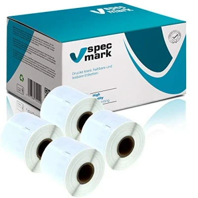 Abbildung von specmark 4 Etiketten Rollen kompatibel mit DYMO 99014 54mm x 101mm S0722430 220 Stück zu allen Etikettendruckern LabelWriter 450 4XL Seiko SLP