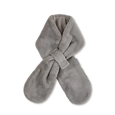 Abbildung von Sterntaler Unisex Baby Schal aus Teddyflausch, Rückseite Baumwollfleece, braun melange, 70