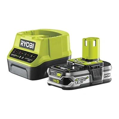 Abbildung von RYOBI 18 V ONE+ Akku Starterset RC18120 115 (mit Überlastungsschutz und Ladezustandsanzeige, inkl. 1 x 1,5 Ah Schnellladegerät)