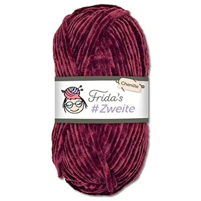Abbildung von Frida&#039;s #Zweite Wolle 100g Chenille Amigurumi Stricken &amp; Häkeln weich (39 Aubergine)