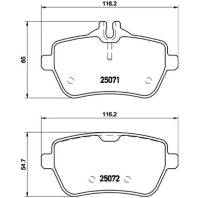 Abbildung von BREMBO P 50 103 Bremsbelagsatz für Verschleißwarnanzeiger vorbereitet mit Bremssattelschrauben Zubehör MERCEDES BENZ: SL Cabrio