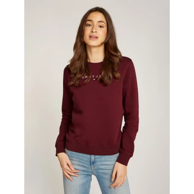 Abbildung von Tommy Jeans Linear CREW Sweatshirt, Damen, Größe: 50, Deep rouge