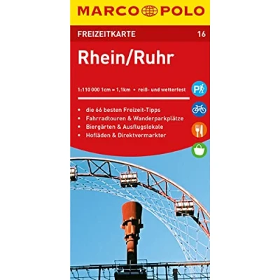 Abbildung von MARCO POLO Freizeitkarte 16 Rhein, Ruhr 1:100.000: Die 66 besten Freizeit Tipps, Fahrradtouren &amp; Wanderparkplätze, Biergärten Ausflugslokale, Hofläden Direktvermarkter. Reiß und wetterfest