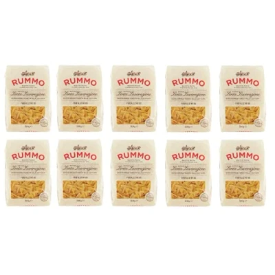 Abbildung von 10x Rummo Farfalle N. 85 Hartweizengrieß Pasta Italienische Nudeln 500g Packung + Italian Gourmet Polpa di Pomodoro 400g Dose