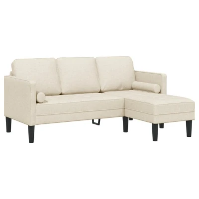 Abbildung von vidaXL Sofa 3 Sitzer L förmiges Leinen 160 cm, 1 Teile