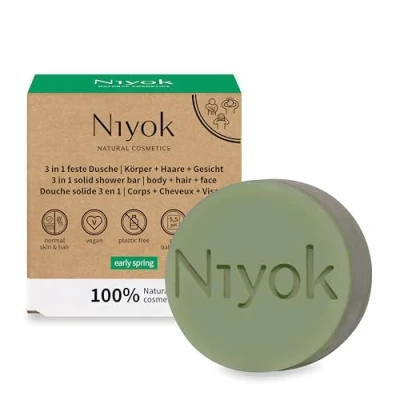 Abbildung von Niyok feste Duschseife 3in1 Dusche Körper+Haare+Gesicht Early spring 80g