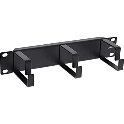 Abbildung von InLine® 10&quot; Kabelführungspanel, 3 Bügel, RAL 9005 schwarz