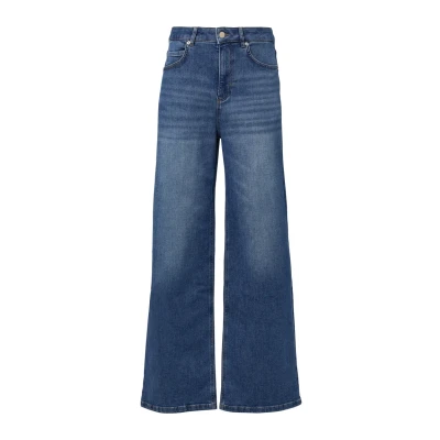 Abbildung von comma casual identity Elastische Wide Leg, Damen, Größe: 36, Blau