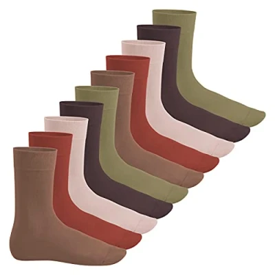 Abbildung von Footstar Herren &amp; Damen Baumwollsocken (10 Paar) Klassische Socken aus Baumwolle Everyday! Herbstfarben 47 50