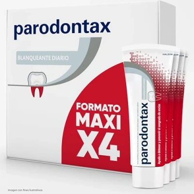 Abbildung von Parodontax Whitening Zahnpasta hilft Zahnfleischbluten zu verhindern und stoppen, tägliche Zahnaufhellung, 4 x 75 ml
