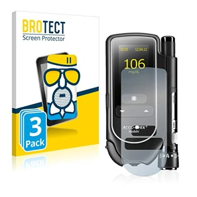 Abbildung von BROTECT Entspiegelungs Schutzglas für Accu Chek Mobile (3 Stück) Schutz Folie Panzerfolie Glas Matt [Extrem Kratzfest 9H, Anti Reflex]