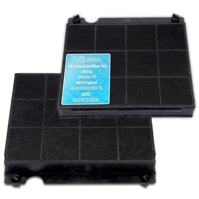 Abbildung von DL pro 2 x Aktivkohlefilter Kohlefilter Model 15 für Whirlpool 484000008575 AEG 9029793818 Filter Dunstabzugshaube