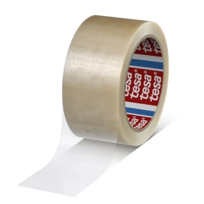 Abbildung von tesapack 4120 PVC Paketklebeband Transparent, starke Haftung, geräuscharmes Abrollen, 66m x 50mm