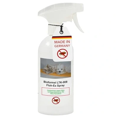 Abbildung von Biodelta Anti Flohspray für Hund Katze Floh Ex Umgebungsspray Haustier Hundeflöhe Katzenflöhe bekämpfen bei akutem Befall &amp; präventiv Flöhe Spray Wohnung Möbel Bett hochwirksam (500ml)