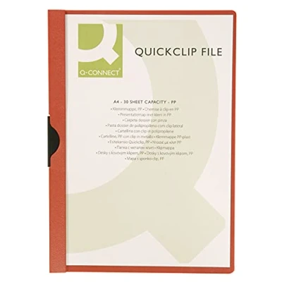 Abbildung von Q Connect KF00461 Diverse Mappen Klemmmappe A4 transparent rot