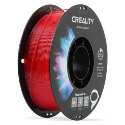 Abbildung von Creality TPU Filament 1.75, 3D Druck Filament, hohe Elastizität, weiches Klebematerial, elastisch, Thermoplastisches Polyurethan 1kg Rot