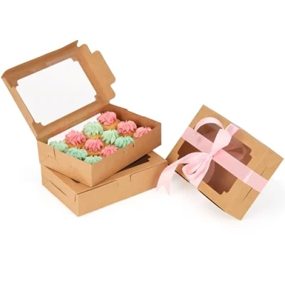 Abbildung von Belle Vous Aufbewahrungsdose Einweg Cupcake Verpackung 20 Stück Braun 20,3x13,5x5cm, Braune Box 20,3x13,5x5cm