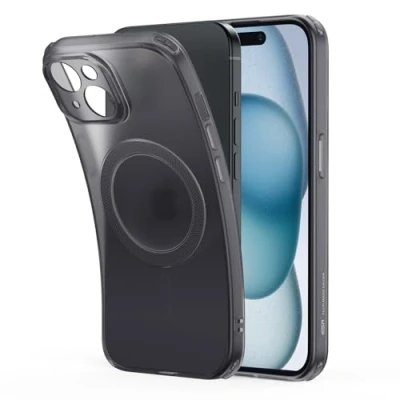 Abbildung von ESR für iPhone 15 Plus Hülle, klares Silikon Case mit MagSafe, stoßfeste dünne Abdeckung, vergilbungsbeständige transparente TPU Handyhülle, Zero Serie, Schwarz