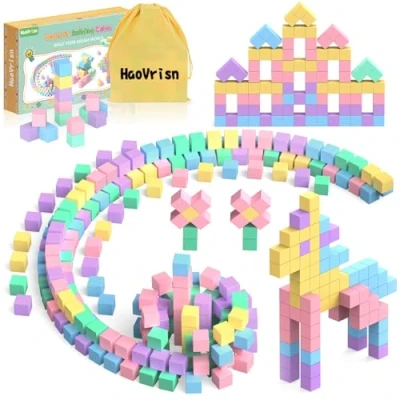 Abbildung von HaoVrisn Magnetische Bausteine Blöcke für Kinder, 45 Stück Magnetbausteine Magnet Spielzeug Magnetisches ab 3 4 5 6 7 8 Geschenk Jungen und Mädchen (2.5CM*2.5CM)