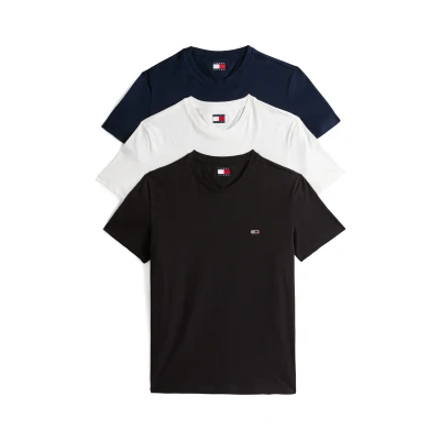 Abbildung von Tommy Jeans 3 PACK Tshirt basic, Herren, Größe: 50, Ecru black dark night navy