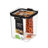 Abbildung von Sistema Ultra Tritan luftdichtes Frischhaltedose 920 ml Vorratsdose mit Deckel stapelbar BPA frei, Transparent/ Schwarz