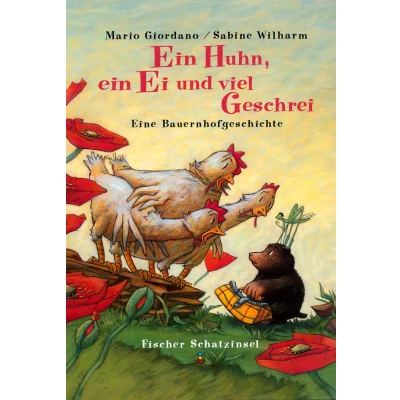 Abbildung von ein Huhn, Ei und viel Geschrei