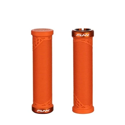 Abbildung von Funn Hilt JR Mountainbike Lenkergriffe mit Einzelklemme, Fahrradlenker Verriegelungsgriffe 19 mm Innendurchmesser, Kurze Fahrradgriffe für Jugendliche, Mädchen und Jungen (Orange)