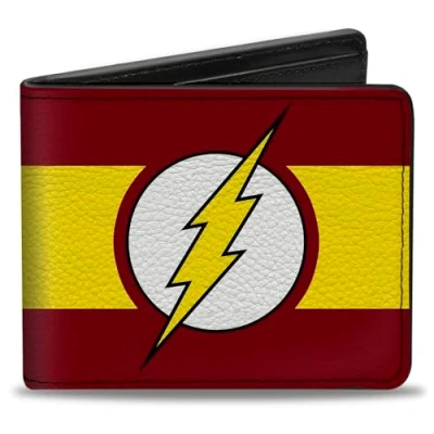 Abbildung von Buckle Down Unisex Erwachsene Bifold Wallet The Flash Reisezubehr Bi Fold Brieftasche, Mehrfarbig, 4.0&quot; x 3.5&quot;