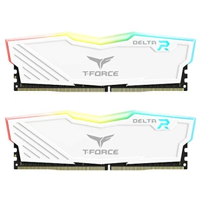 Abbildung von TEAMGROUP Team T Force Delta RGB DDR4 Gaming Memory, 2 x 8 GB, 3600 MHz, 288 Pin DIMM, White