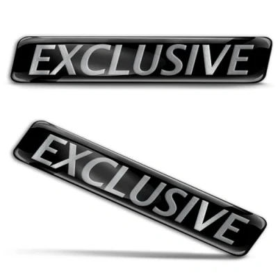 Abbildung von Biomar Labs 2 x 3D Gel Silikon Aufkleber Exclusive Badge Silver Stickers Autoaufkleber Schwarz Auto Motorrad Fahrrad Fenster Tür Laptop KS 23