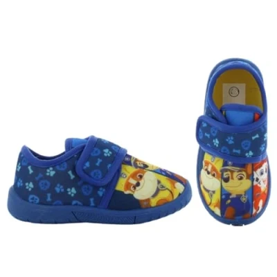 Abbildung von Leomil Paw Patrol Hausschuhe Junge, Warme Pantoffln für Kleinkinder mit Chase, Marshall und Rubble Motiv Klettverschluss, Kinderschuh ideal fur Kindergarten Innen, Kobaltblau,25EU