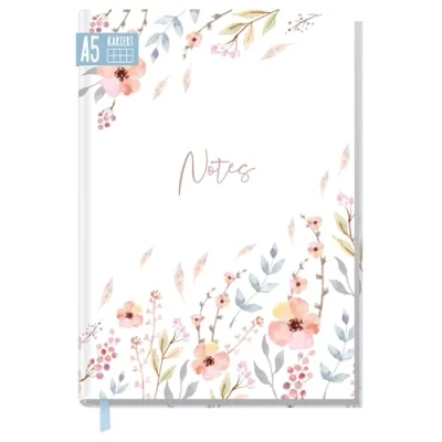 Abbildung von Notizbuch A5 kariert &quot;Sweet Flowers&quot; von Trendstuff by Häfft 124 Seiten, 62 Blatt ideal als Tagebuch, Bullet Journal, Ideenbuch, Schreibheft nachhaltig &amp; klimafreundlich