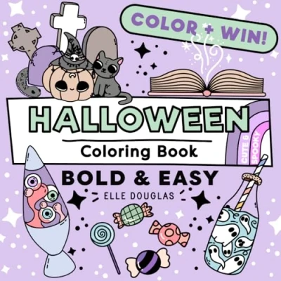 Abbildung von Halloween Bold &amp; Easy Coloring Book Cute Spooky: Simple for Kids, Adults Teens: Teens