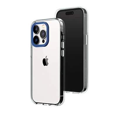 Abbildung von RhinoShield Crystal Clear Case kompatibel mit [iPhone 14 Pro] Fortschrittliche Vergilbungsresistenz, Hohe Transparenz, Personalisierbare und Transparente Schutzhülle Kobaltblau Kamera Ring