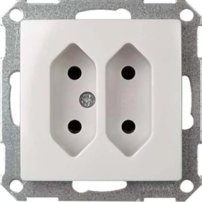 Abbildung von Schneider Electric Elso ELG275914 Doppel Steckdose Europa 16A Joy, Schutzkontaktesteckose, Schraubklemme,Reinweiß, Made in Germany