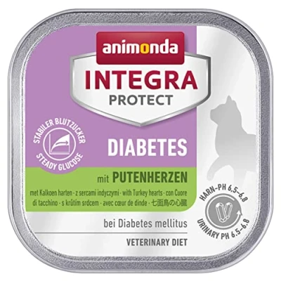 Abbildung von animonda INTEGRA PROTECT Katzenfutter nass Diabetes Putenherzen (16 x 100g), vom Tierarzt empfohlen bei mellitus, mit Veterinären entwickeltes Diätalleinfutter für erwachsene Katzen